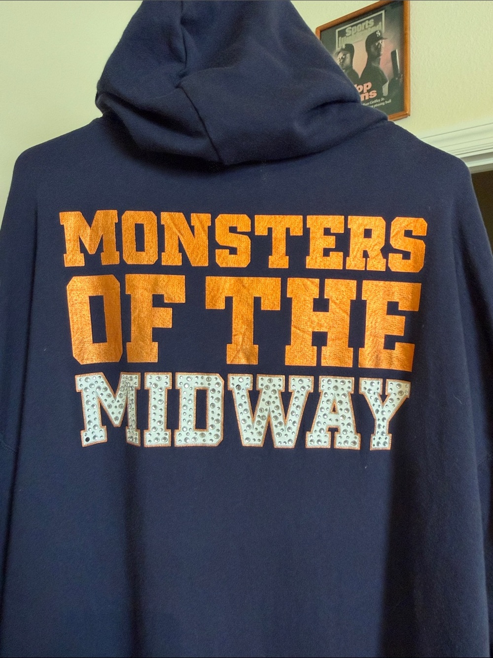 Chicago Bears x Victoria’s Secret PINK Navy Zip-Up Hoodie w/ rhinestones on back - Picture 6 of 7